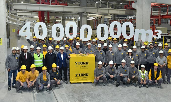 59 yılda 40 milyon metreküp Ytong üretti