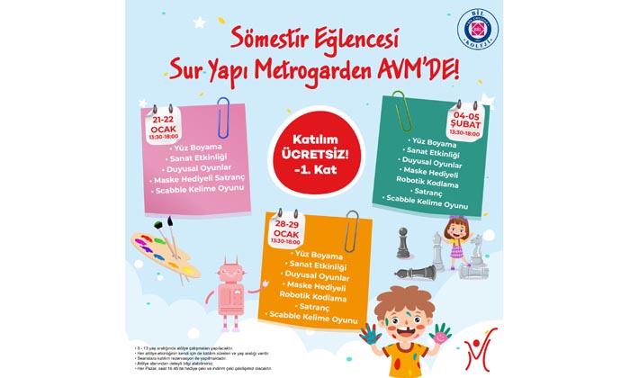 Sur Yapı Metrogarden AVM’den eğlenceli ve öğretici tatil etkinlikleri